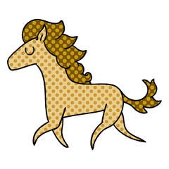 quirky comic book style cartoon running horse