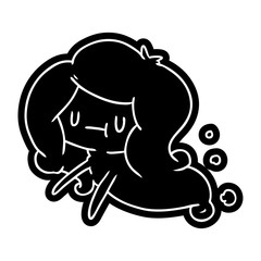 cartoon icon of a kawaii cute ghost