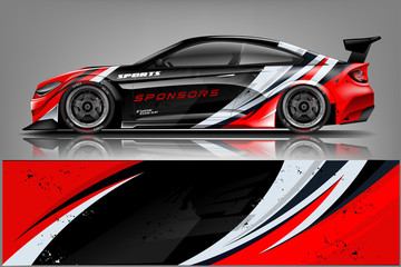 Fototapeta na wymiar Sport car racing wrap design. vector design. - Vector 