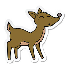 sticker of a cartoon deer