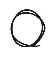 Hand drawn set of objects for design use. Black Vector doodle ellipses on white background.  Abstract pencil drawing. Artistic illustration grunge elements