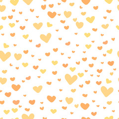 Heart abstract pattern background, Love doodle style pattern, Vector illustration.