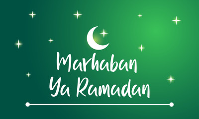 marhaban ya ramadan arabic word icon illustration vector , eid mubarak arabic word illustration vector design