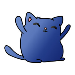 Obraz premium gradient cartoon of cute kawaii cat