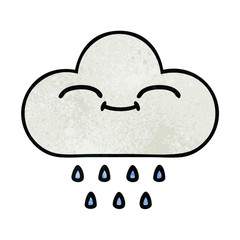 retro grunge texture cartoon rain cloud