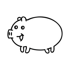 line drawing cartoon pig