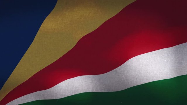The Seychelles national waving flag.