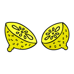 quirky hand drawn cartoon lemon