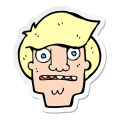 Fototapeta premium sticker of a cartoon shocked face