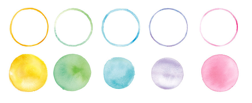 水彩まるのグラフィック素材