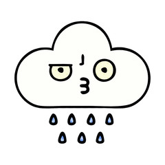 comic book style cartoon rain cloud