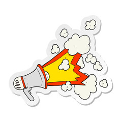 sticker of a cartoon loudhailer