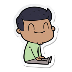 sticker of a cartoon friendly man