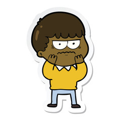 sticker of a cartoon annoyed man