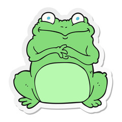 sticker of a cartoon funny frog