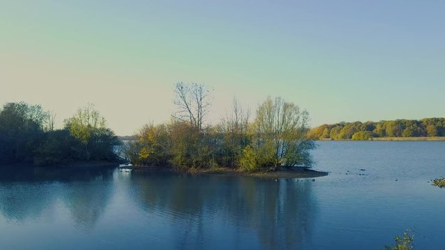 4K video of the ST Quentin Lake near Paris France. this video was shooted in november 2018, on a mavic pro drone with 24 fps