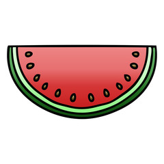 quirky gradient shaded cartoon watermelon