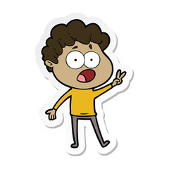 sticker of a cartoon man gasping in surprise