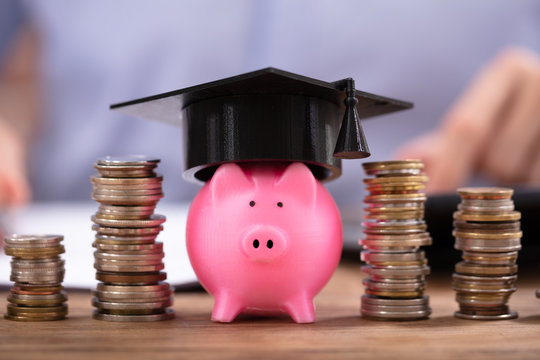 Piggy Bank With Graduation Cap
