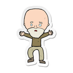 sticker of a cartoon panicking old man