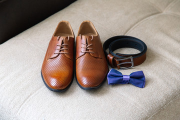Men's accessories for the groom on the wedding day.