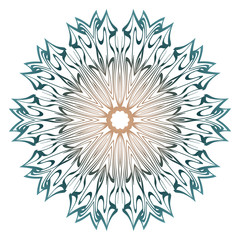 Ornamental Round Lace. Sacred Oriental Mandala. Color Floral Ornament. Modern Decorative Vector Illustration. Pastel color