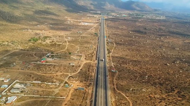Aerial view of Panamericana highway in Chile