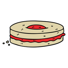 quirky hand drawn cartoon jam biscuit