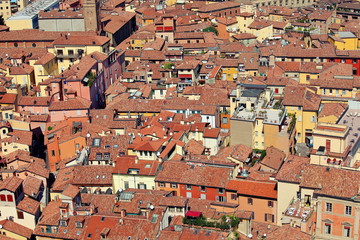 Red roofs in Bologna Italy
