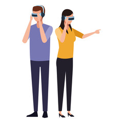 People playing with virtual reality technology