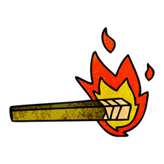 quirky hand drawn cartoon lit torch