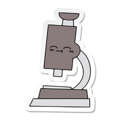 sticker of a cute cartoon microscope