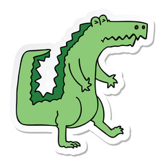 sticker of a quirky hand drawn cartoon crocodile