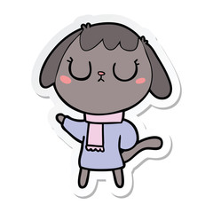 sticker of a cute cartoon dog
