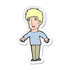 sticker of a cartoon surprised man