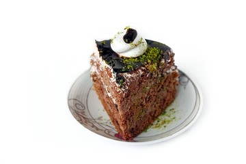 a slice of chocolate cake 