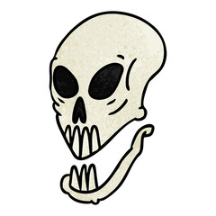 textured cartoon doodle of a skull head