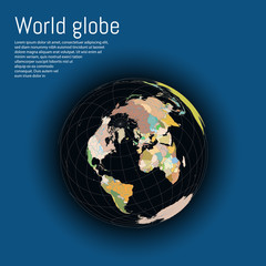 Modern 3d globe world map concept