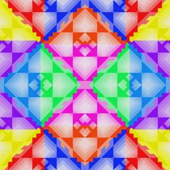 Obraz premium Multicolored mosaic of bright elements. Seamless pattern for the holiday colors. Vector image for design of fabric, wallpaper, tiles. The concept of celebration, fun, joy.