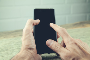 Man with mobile phone .