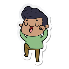 sticker of a happy cartoon man