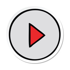 sticker of a cute cartoon play button