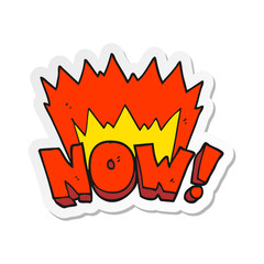 sticker of a cartoon now symbol