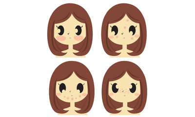 Cute girl with Pimple on face