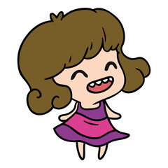 cartoon of cute kawaii girl