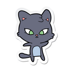 sticker of a cute cartoon cat