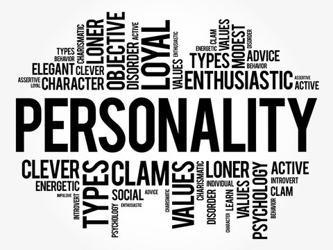 Personality word cloud collage , social concept background