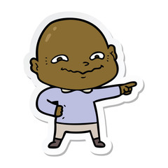 sticker of a cartoon creepy guy