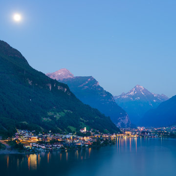Mountain village in Central Europe. Canton Uri. Altdorf.