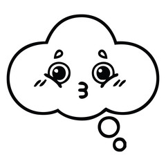 line drawing cartoon thought bubble